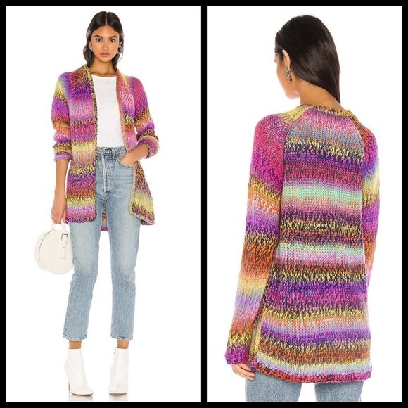 💕WILDFOX💕 Aspen Cardigan ~ Multi Colored Rainbow - Picture 2 of 16